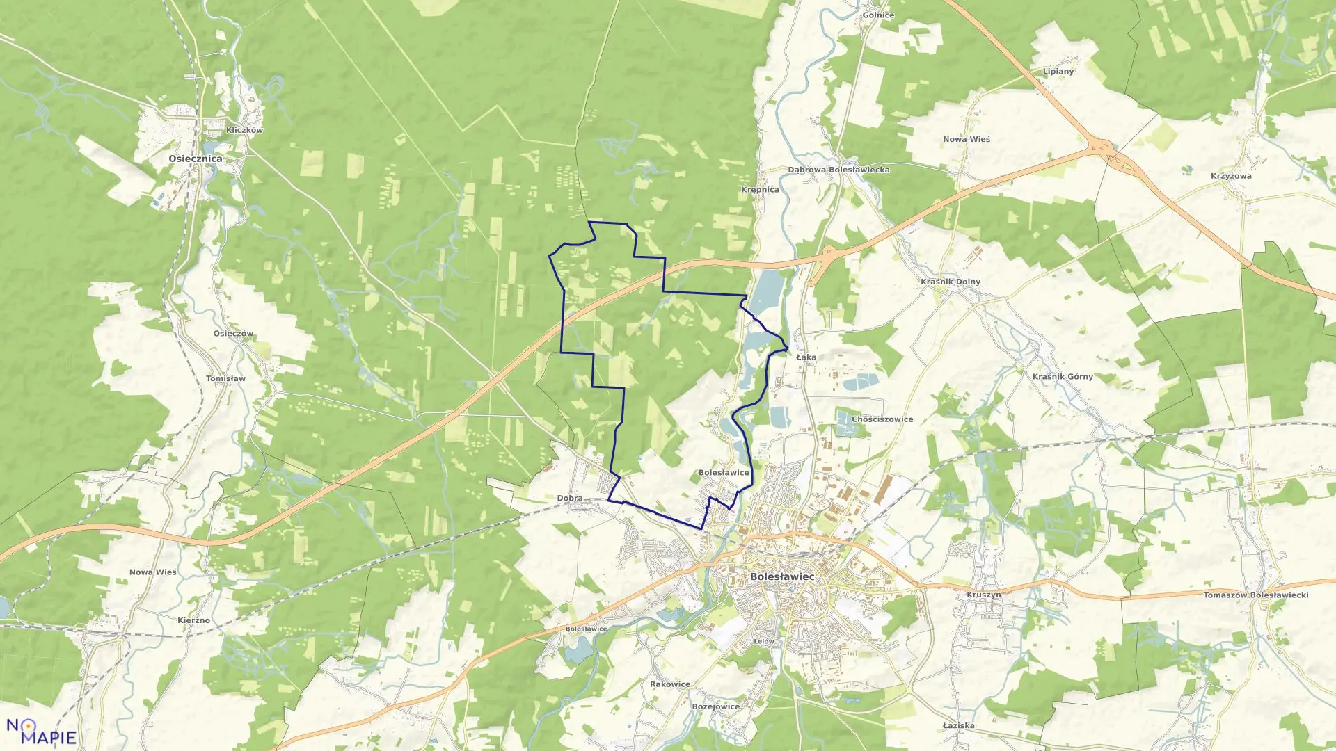 Mapa obrębu BOLESŁAWICE w gminie Bolesławiec