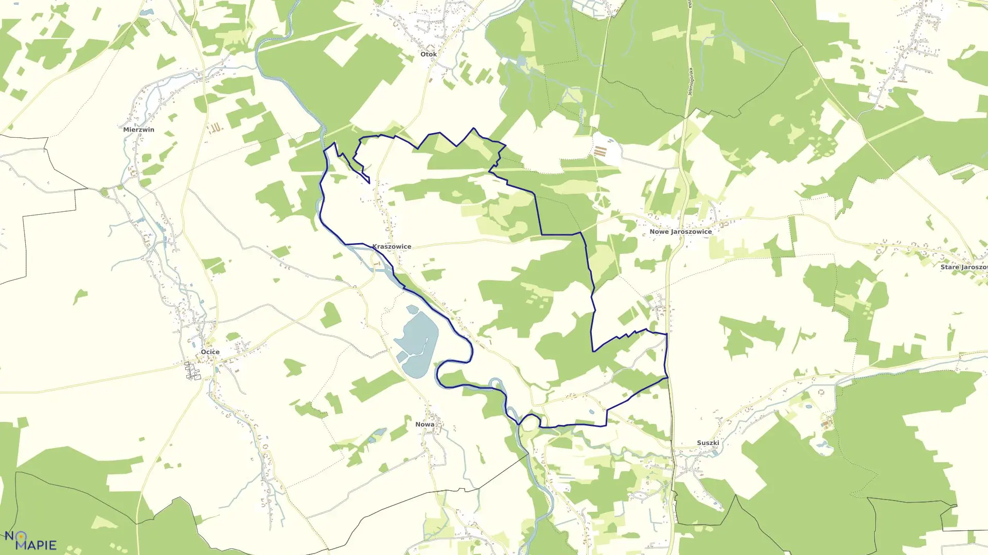 Mapa obrębu KRASZOWICE w gminie Bolesławiec