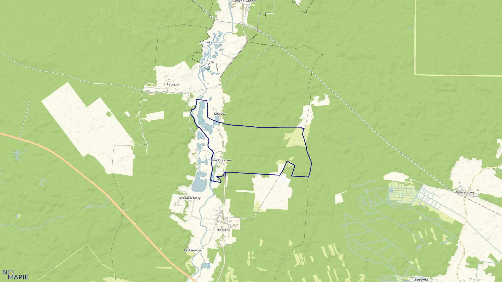 Mapa obrębu STARA OLESZNA w gminie Bolesławiec