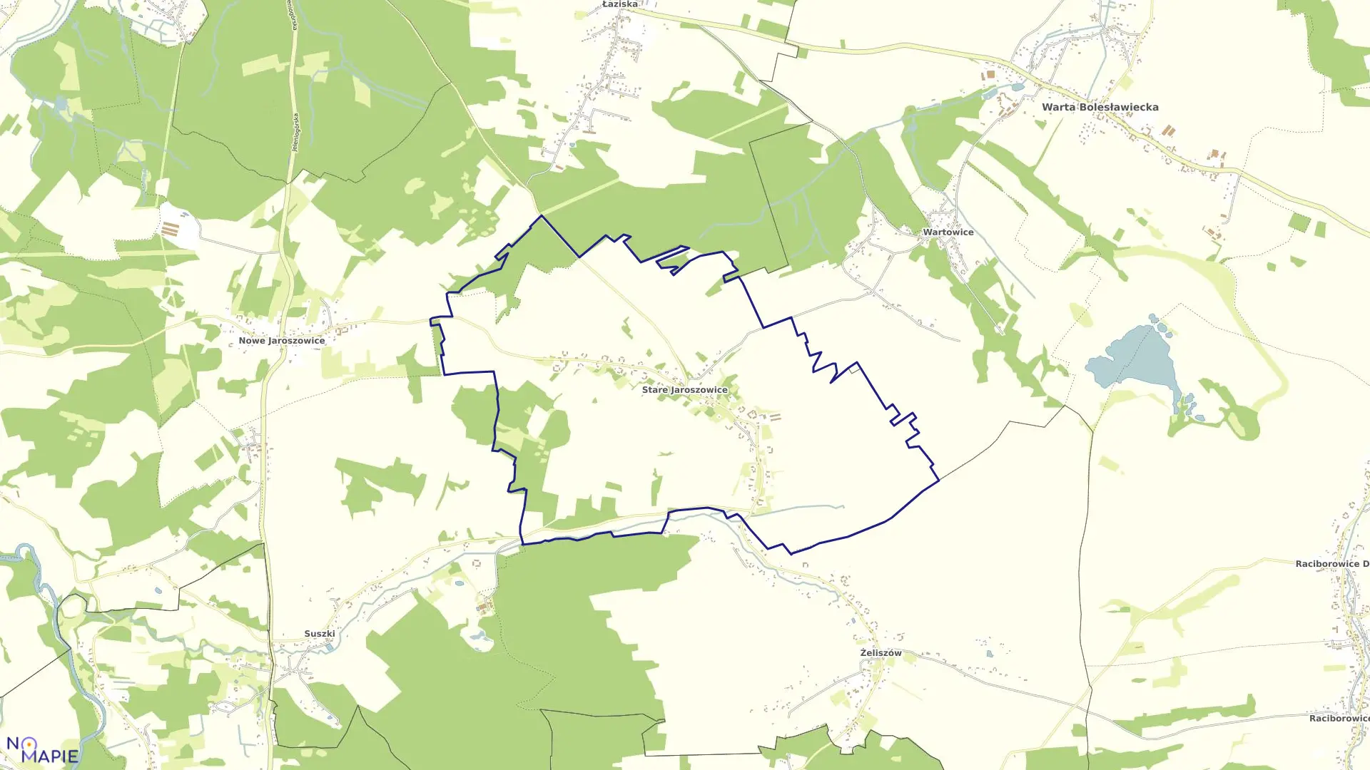 Mapa obrębu STARE JAROSZOWICE w gminie Bolesławiec