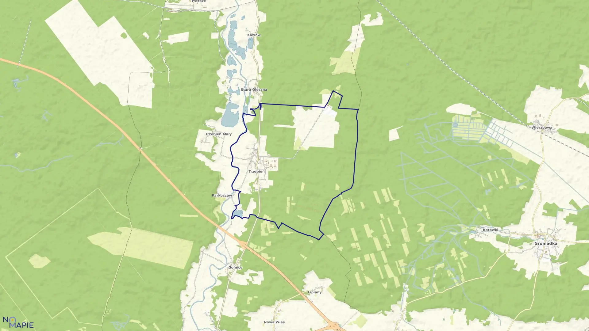 Mapa obrębu TRZEBIEŃ w gminie Bolesławiec